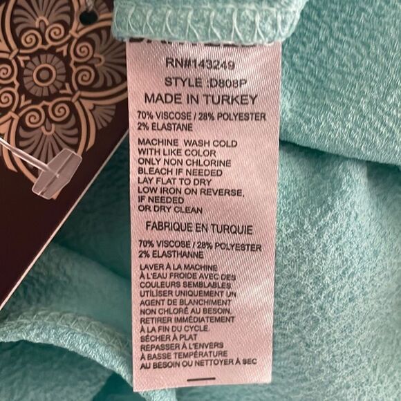 Dantelle NEW Aqua Textured Drop Sleeve High Low Hem Top sz 1X - Picture 5 of 7